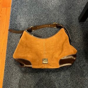 Dooney & Bourke Brown and Tan Suede Hobo Bag